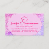 Glitzer Abstrakt Bäckerei Konditorwaren Koch Visitenkarte (Rückseite)