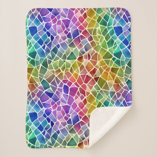 Glitzer Abstrakt Geometrisches Oktagon Sherpadecke (Vorderseite)