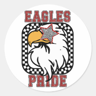 Glitzer Adler Stolz. Unterstützung für den Spielta Runder Aufkleber