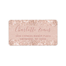 Glitzer-Adressenaufschrift Rosa