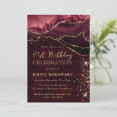Glitzer Agate Birthday Einladung (Stehend Vorderseite)