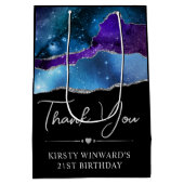 Glitzer Agate Birthday Mittlere Geschenktüte (Rückseite)