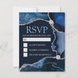 Glitzer Agate Birthday Party RSVP Karte