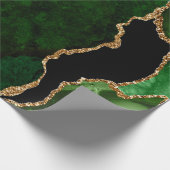 Glitzer Agate für Green und Gold Imitate Geschenkpapier (Ecke)