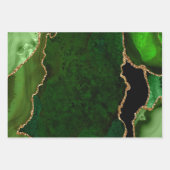 Glitzer Agate für Green und Gold Imitate Geschenkpapier Set (Vorderseite)