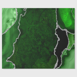 Glitzer Agate für grüne und silberne Imitate Geschenkpapier