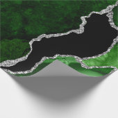 Glitzer Agate für grüne und silberne Imitate Geschenkpapier (Ecke)