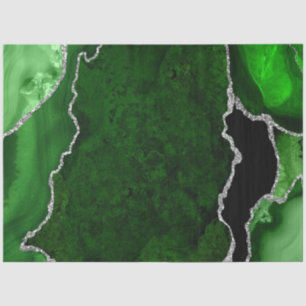 Glitzer Agate für grüne und silberne Imitate Seidenpapier