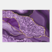 Glitzer Agate für lila Imitate Geschenkpapier Set (Vorderseite 3)