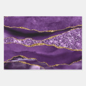 Glitzer Agate für lila Imitate Geschenkpapier Set (Vorderseite)