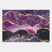 Glitzer Agate für lila und rosa Imitate Geschenkpapier Set (Vorderseite)
