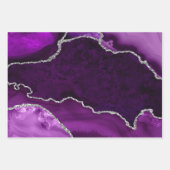 Glitzer Agate für lila und Silber-Imitate Geschenkpapier Set (Vorderseite 2)