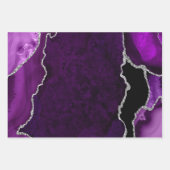 Glitzer Agate für lila und Silber-Imitate Geschenkpapier Set (Vorderseite)