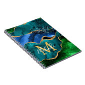 Glitzer Agate, Imitat für blaue und grüne Pfauenbä Notizblock (Rechte Seite)