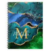 Glitzer Agate, Imitat für blaue und grüne Pfauenbä Notizblock (Vorderseite)