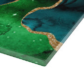 Glitzer Agate, Imitat für blaue und grüne Pfauenbä Schneidebrett (Ecke)