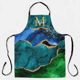 Glitzer Agate, Imitat für blaue und grüne Pfauenbä Schürze