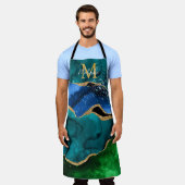 Glitzer Agate, Imitat für blaue und grüne Pfauenbä Schürze (Getragen)