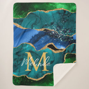 Glitzer Agate, Imitat für blaue und grüne Pfauenbä Sherpadecke