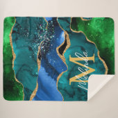 Glitzer Agate, Imitat für blaue und grüne Pfauenbä Sherpadecke (Vorderseite (Horizontal))