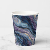 Glitzer Agate Lila Blue Paper Cups Pappbecher (Rückseite)