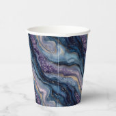 Glitzer Agate Lila Blue Paper Cups Pappbecher (Rechts)