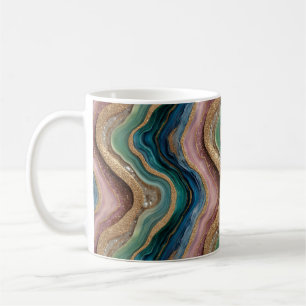 Glitzer Agate Pink Aquamarine Kaffee Tasse