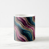 Glitzer Agate Pink Cyan Kaffee Tasse (Mittel)