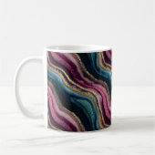 Glitzer Agate Pink Cyan Kaffee Tasse (Links)