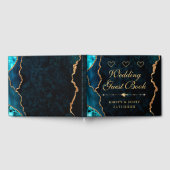 Glitzer Agate Wedding Gästebuch für aquamarine Imi (Voll)