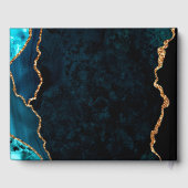 Glitzer Agate Wedding Gästebuch für aquamarine Imi (Rückseite)