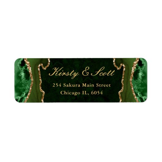 Glitzer Agate Wedding: Green and Gold Imitats (Vorne)