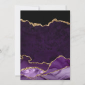 Glitzer Agate Wedding mit lila Imitaten Dankeskarte (Rückseite)