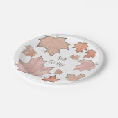 Glitzer Ahornmassage Herbstlaub Goldenes Herbst Pa Pappteller (Schrägansicht)