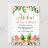 Glitzer Aloha Tropische Flora und Obst Geburtstag