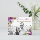 Glitzer Amethyst Lila Foto Danke, Postkarte (Stehend Vorderseite)