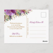 Glitzer Amethyst Lila Foto Danke, Postkarte (Rückseite)