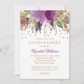 Glitzer Amethyst Quinceanera Einladung