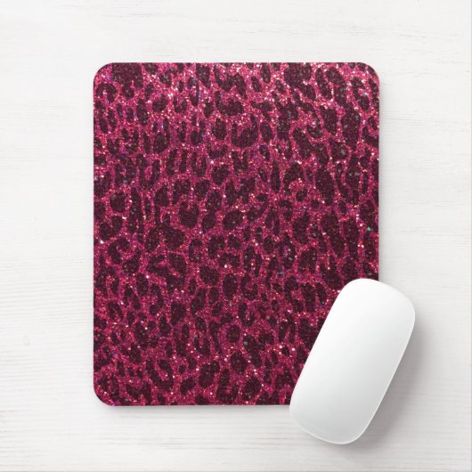 Glitzer Animal Print Chic Elegante Moderne Glitzer Mousepad (Mit Mouse)