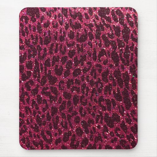 Glitzer Animal Print Chic Elegante Moderne Glitzer Mousepad (Vorne)