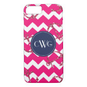 Glitzer Anker Rosa Zickzack Monogramm Case-Mate iPhone Hülle (Rückseite)