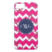 Glitzer Anker Rosa Zickzack Monogramm