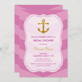 Glitzer-Anker-SeeBrautparty-Einladung Einladung (Vorne/Hinten)