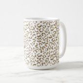 Glitzer Antiquitäten Gold Leopard Print Kaffeetasse (VorderseiteRechts)