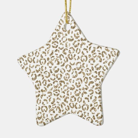 Glitzer Antiquitäten Gold Leopard Print Keramik Ornament (Links)