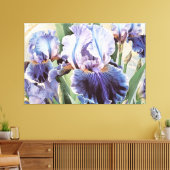 *~* Glitzer Aqua IRIS Irises Vintages Blumenfernse Leinwanddruck (Insitu (Wohnzimmer))