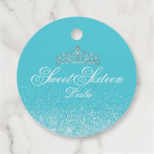 Glitzer Aqua, Süß 16 Geschenkanhänger (Rückseite)