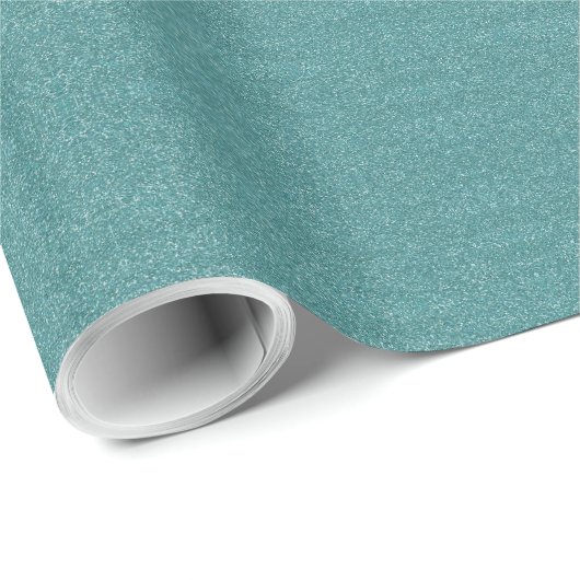 Glitzer aquamarin / Blau Imitate Geschenkpapier (Rolleneckpunkt)