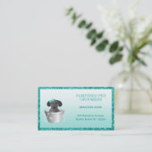 Glitzer Aquamarin Green Modern Pet Groomer Visitenkarte (Stehend Vorderseite)