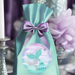 Glitzer Aquamarin Mermaid Schwanz Geburtstag Viele Runder Aufkleber